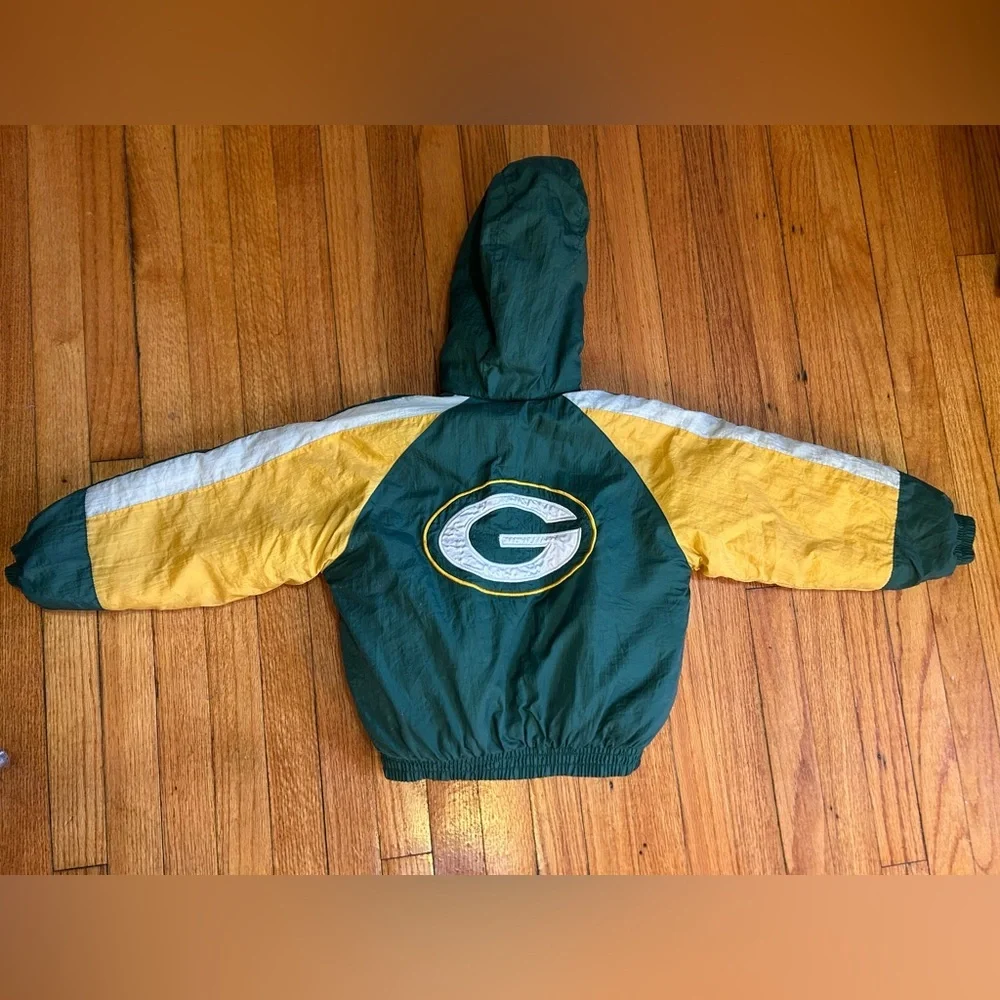 Vintage 1990s Youth Green Bay Packers Pullover NFL Football Jacket 4-5T